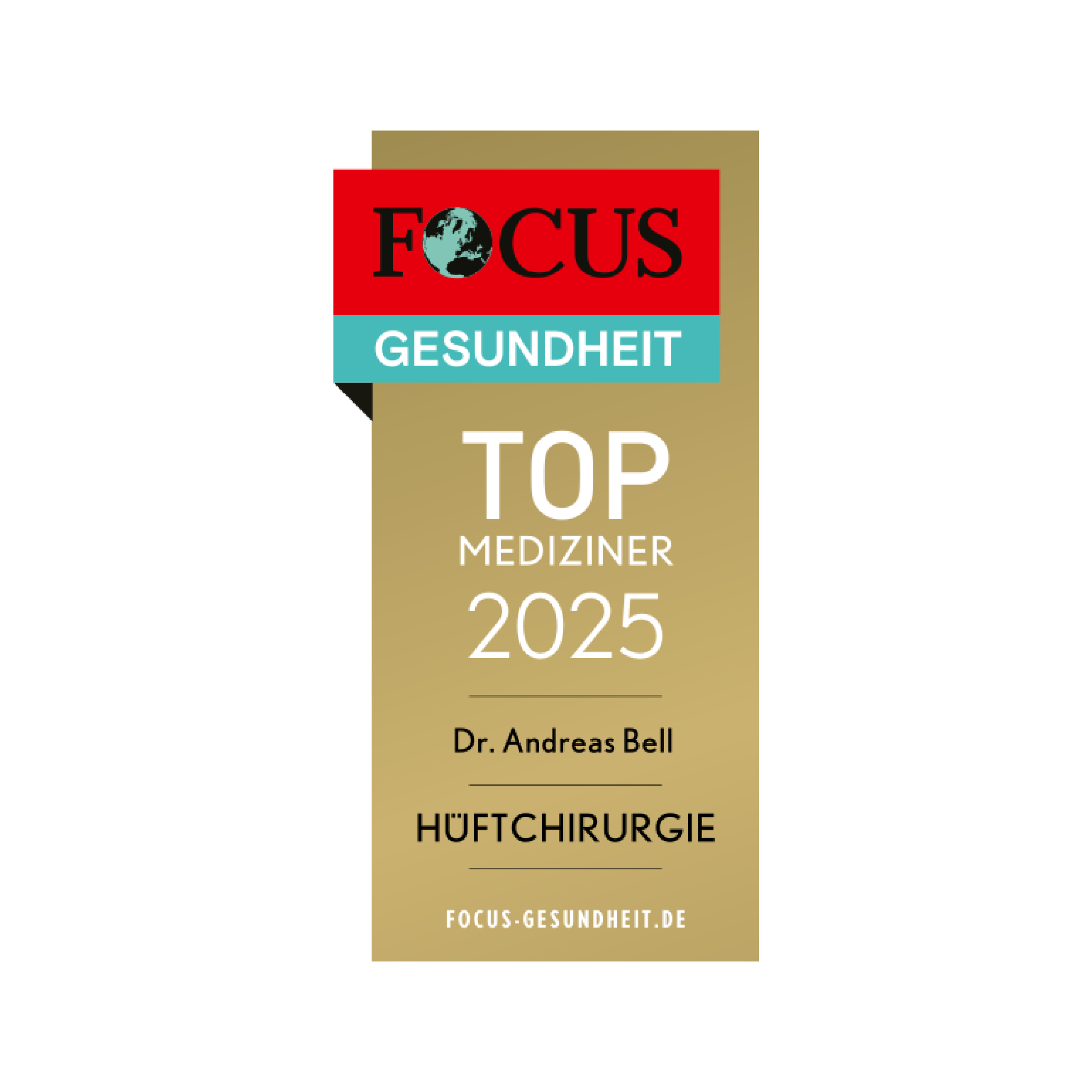 FOCUS Gesundheit: Top Mediziner 2025, Hüftchirurgie, Dr. med. Andreas Bell