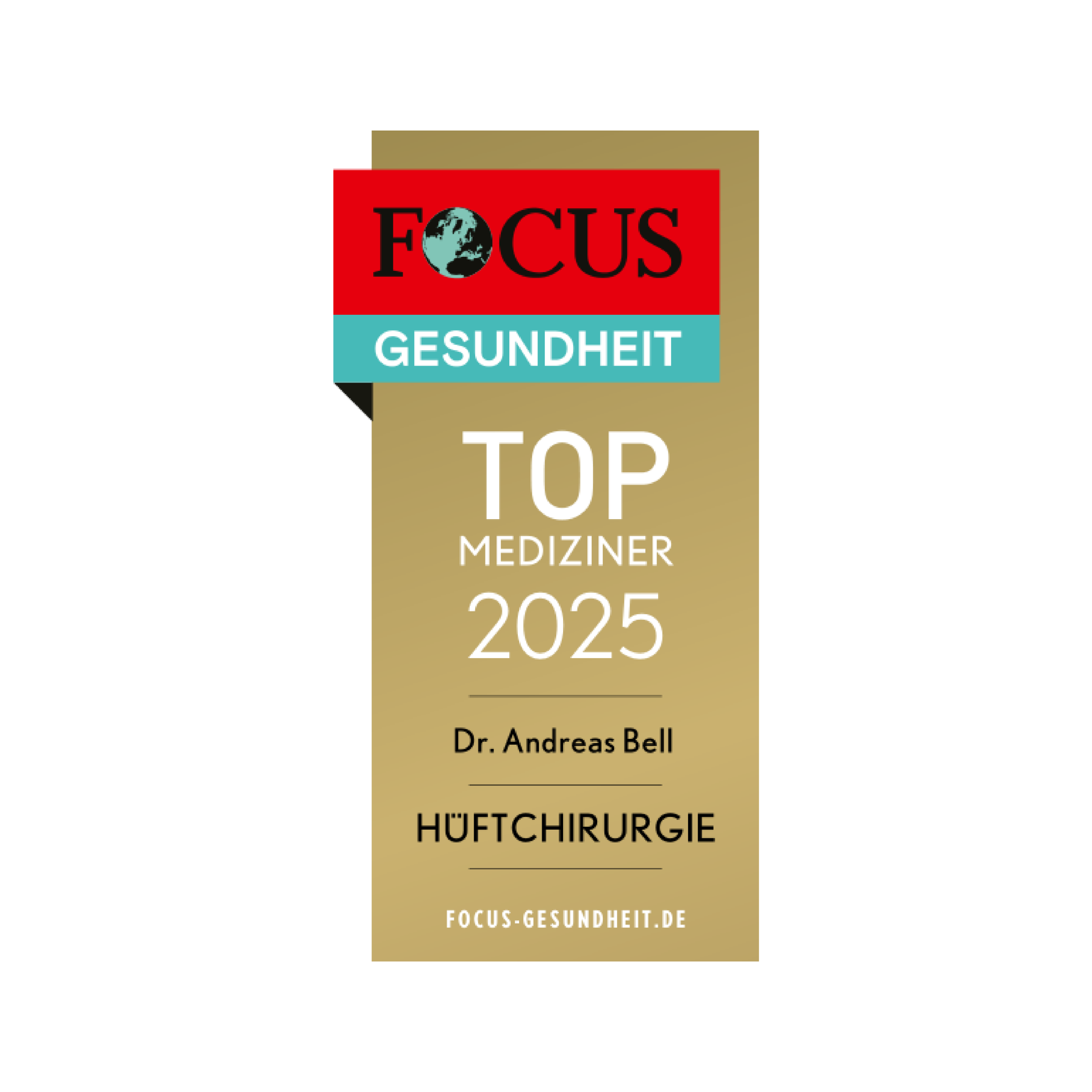 FOCUS Gesundheit: Top Mediziner 2025, Hüftchirurgie, Dr. med. Andreas Bell
